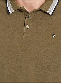 Polo slim em piqué de algodão - Kiabi