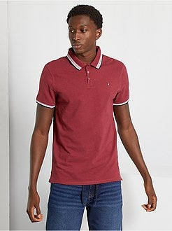 Polo slim em piqué de algodão - Kiabi