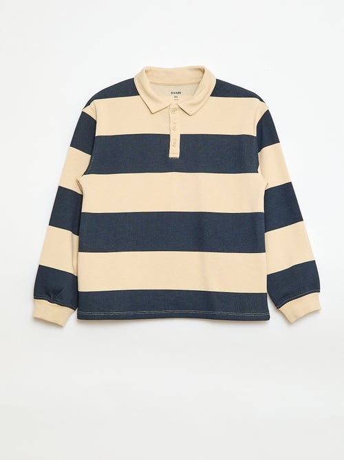 Polo sweat às riscas - Kiabi