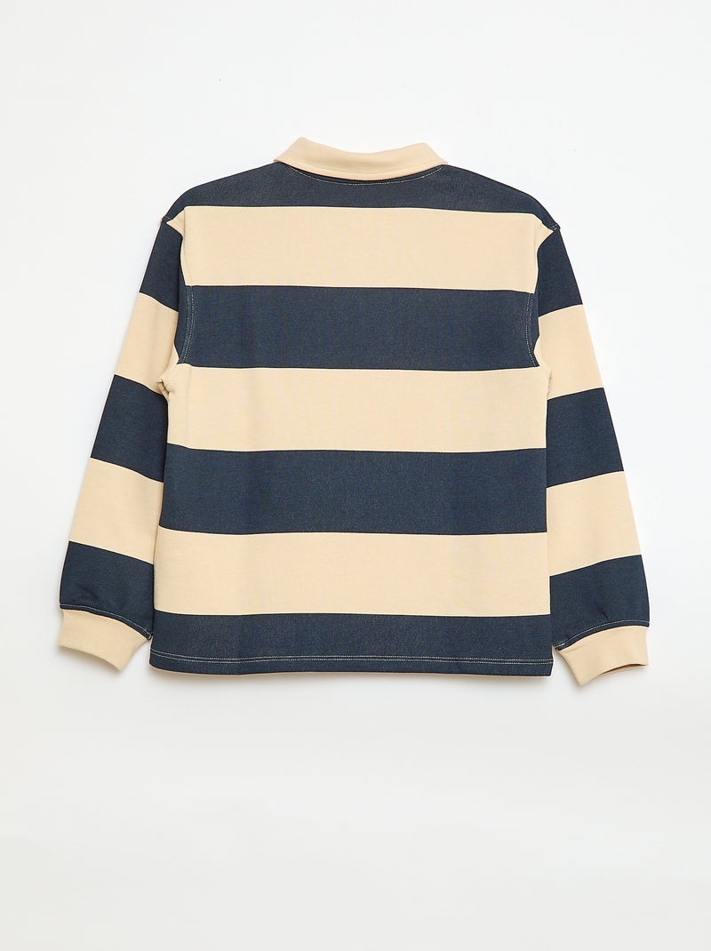 Polo sweat às riscas Azul - Kiabi