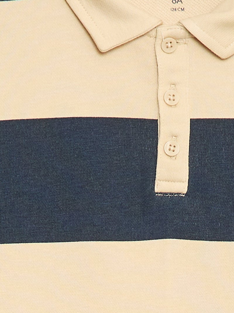 Polo sweat às riscas Azul - Kiabi