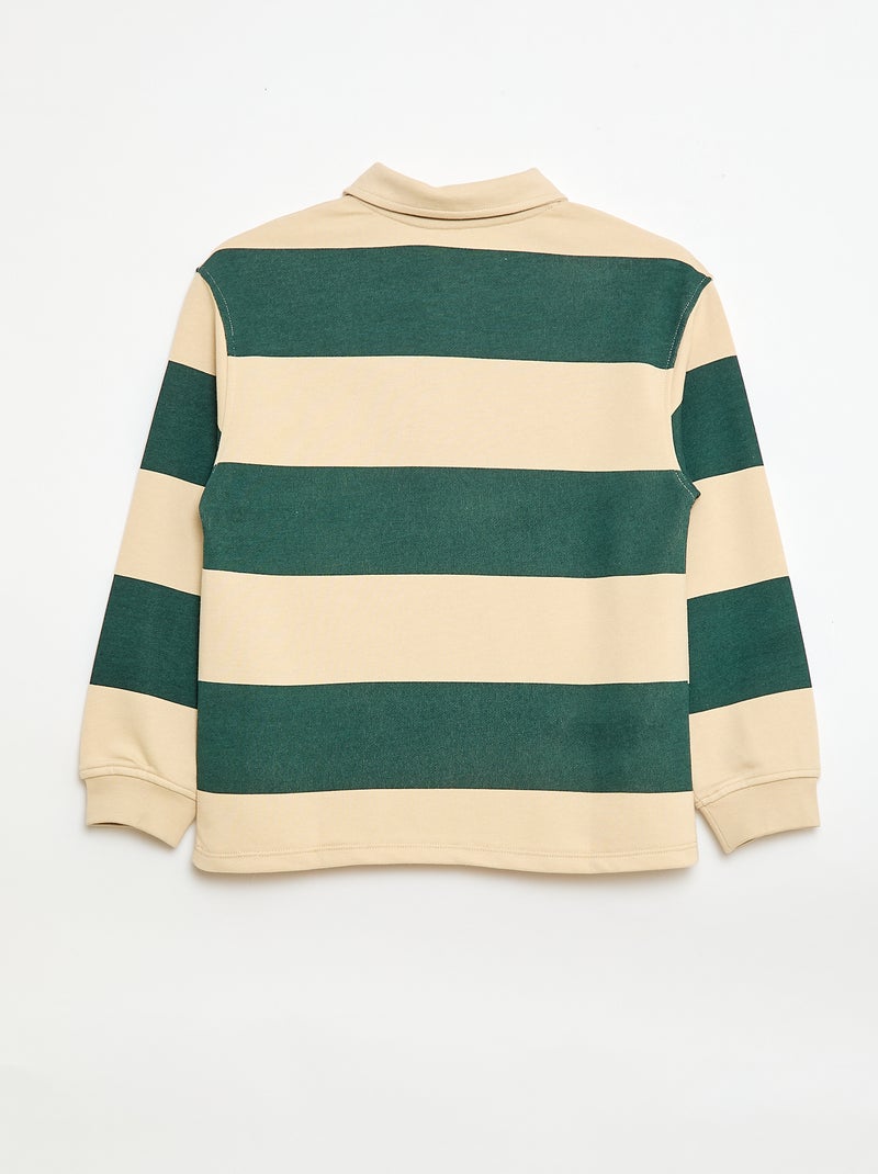 Polo sweat às riscas Verde - Kiabi