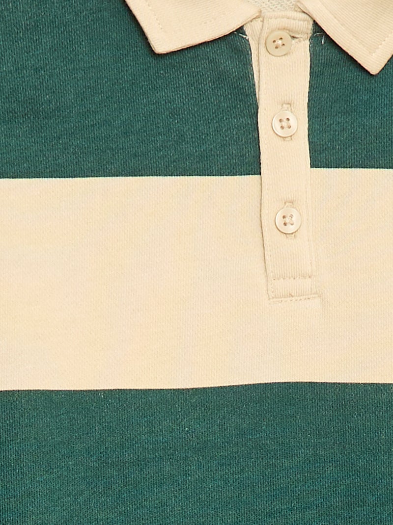 Polo sweat às riscas Verde - Kiabi