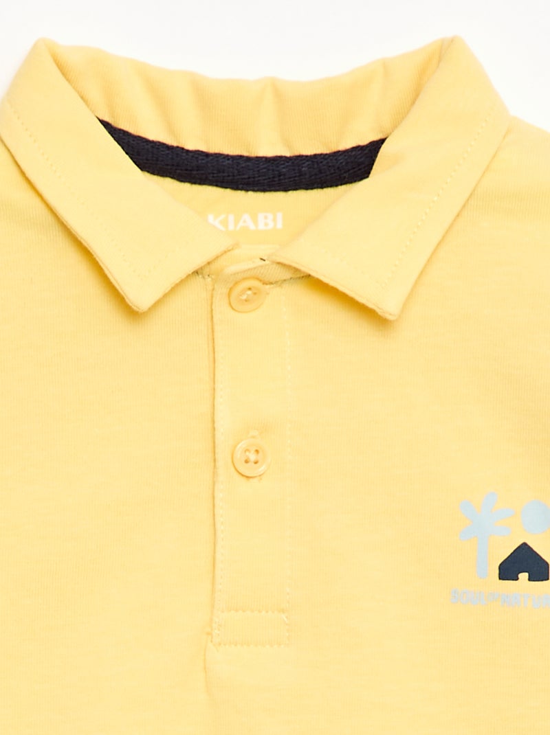 Polo T-shirt com Estampa Amarelo - Kiabi
