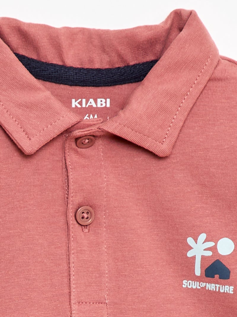 Polo T-shirt com Estampa Rosa velho - Kiabi