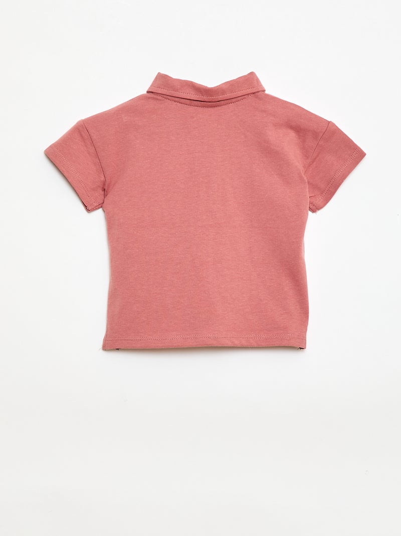 Polo T-shirt com Estampa Rosa velho - Kiabi