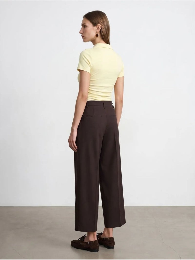 Polo t-shirt cropped de mulher slim fit dilvin Amarelo-limão - Kiabi