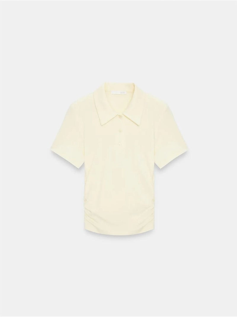 Polo t-shirt cropped de mulher slim fit dilvin Amarelo-limão - Kiabi