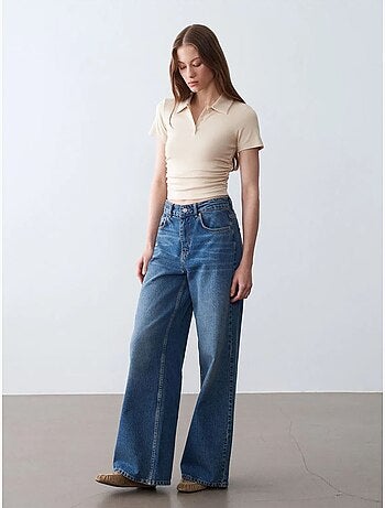 Polo t-shirt cropped de mulher slim fit dilvin