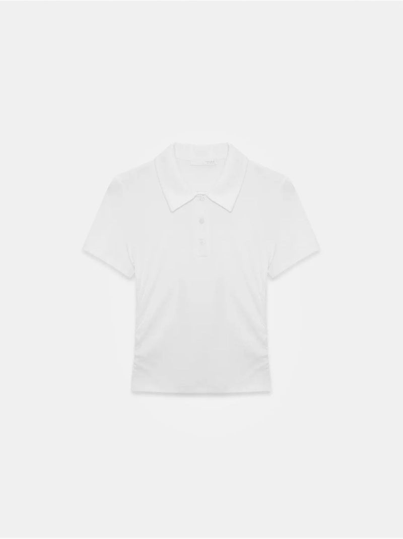 Polo t-shirt cropped de mulher slim fit dilvin Branco - Kiabi