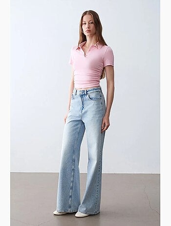 Polo t-shirt cropped de mulher slim fit dilvin