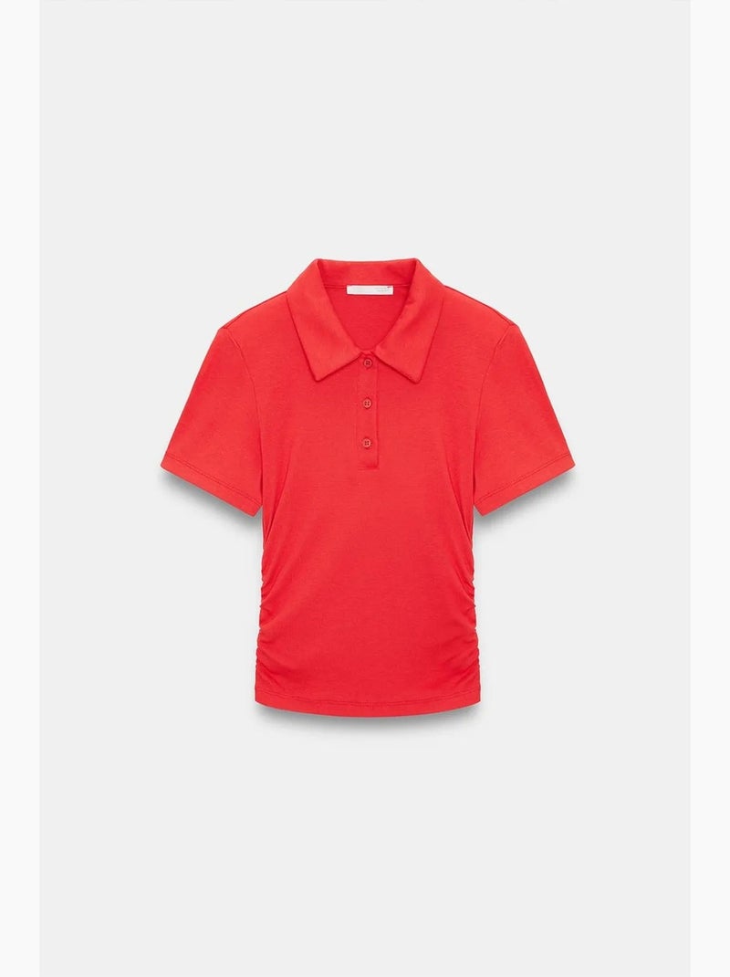 Polo t-shirt cropped de mulher slim fit dilvin Vermelho - Kiabi