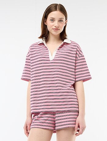 Polo T-shirt Largo em Felpo