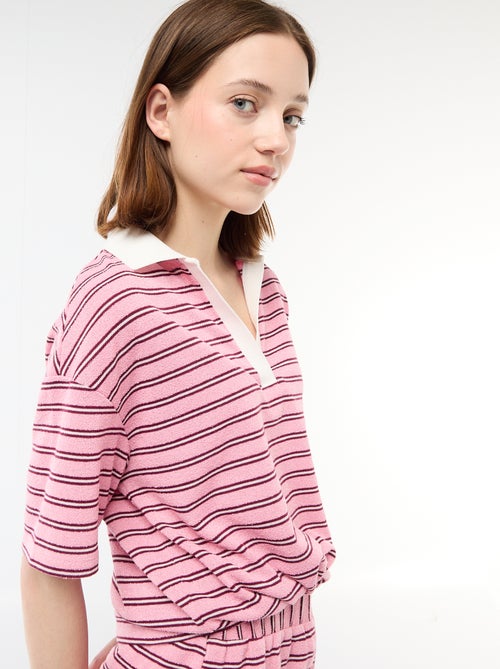 Polo T-shirt Largo em Felpo - Kiabi