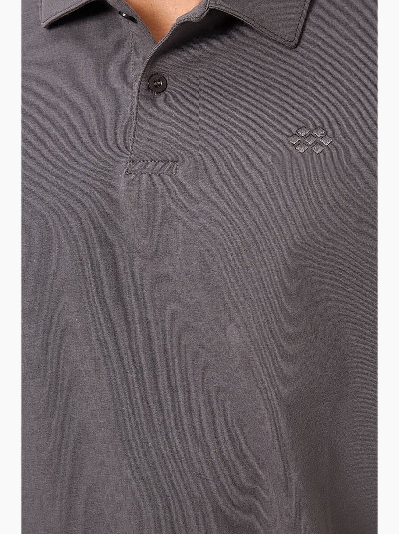 Polo t-shirt masculina em algodão e elastano tommy Cinza médio - Kiabi