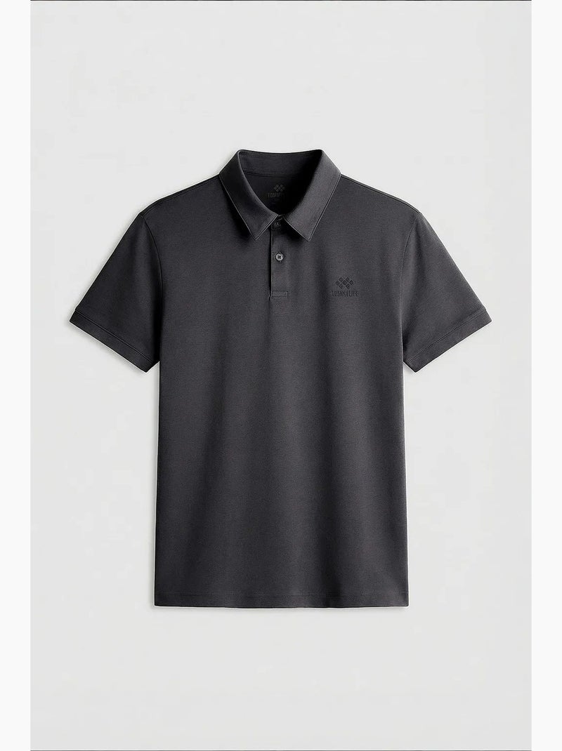 Polo t-shirt masculina em algodão e elastano tommy Cinza-preto - Kiabi