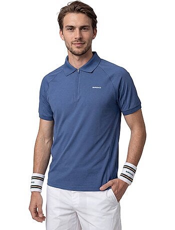 Polo técnico de ténis com meio fecho homem