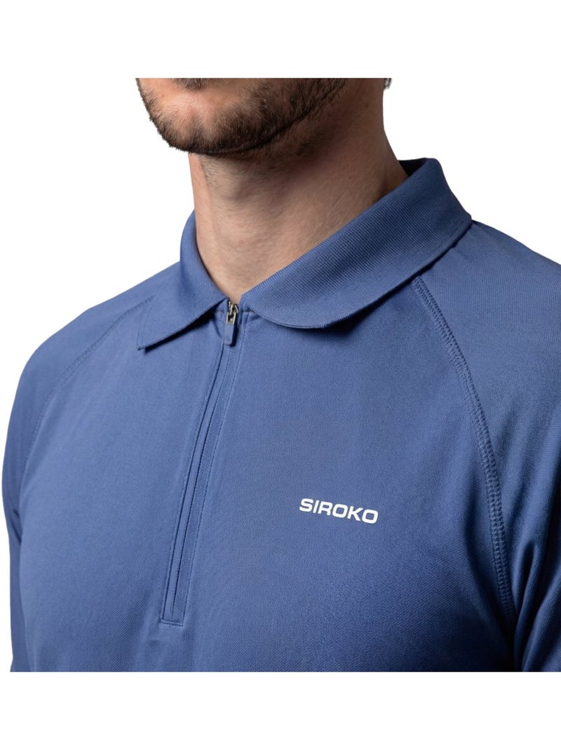 Polo técnico de ténis com meio fecho homem Azul - Kiabi