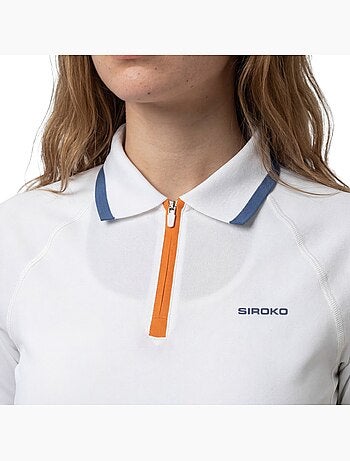 Polo técnico de ténis com meio fecho mulher