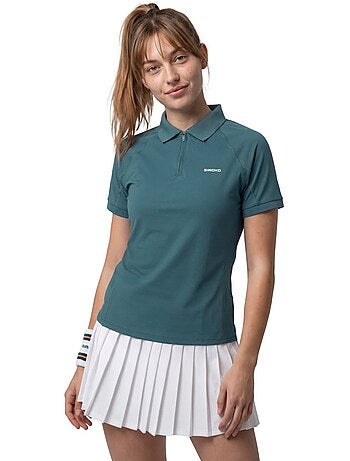 Polo técnico de ténis com meio fecho mulher