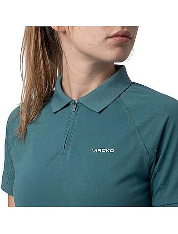 Polo técnico de ténis com meio fecho mulher