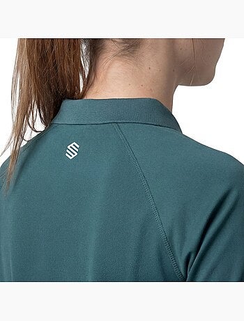 Polo técnico de ténis com meio fecho mulher