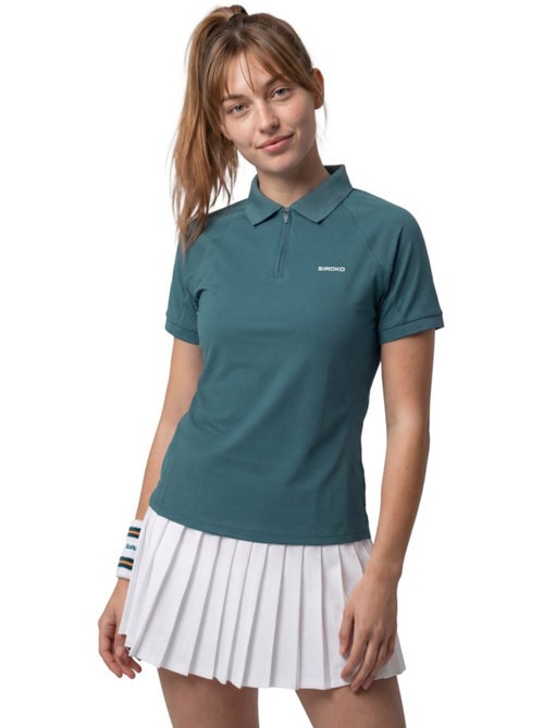 Polo técnico de ténis com meio fecho mulher - Kiabi