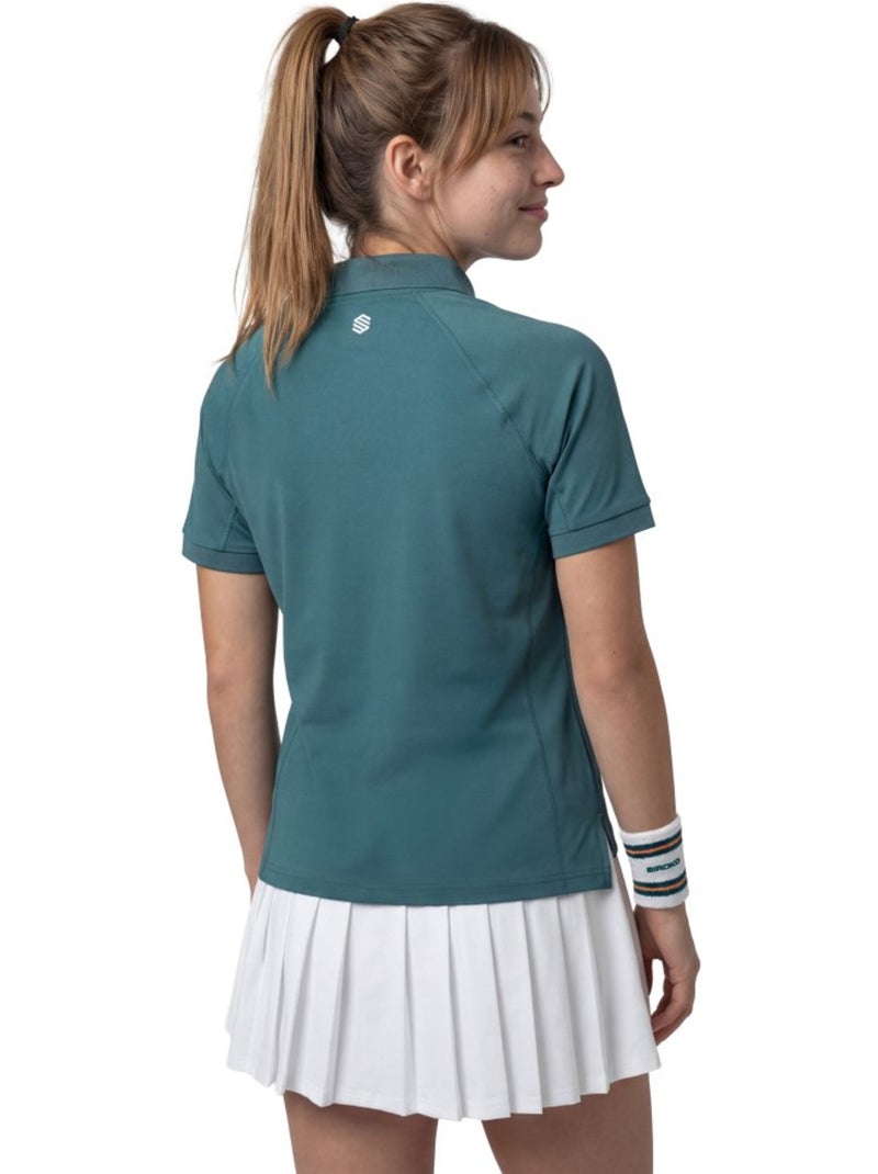 Polo técnico de ténis com meio fecho mulher Verde - Kiabi