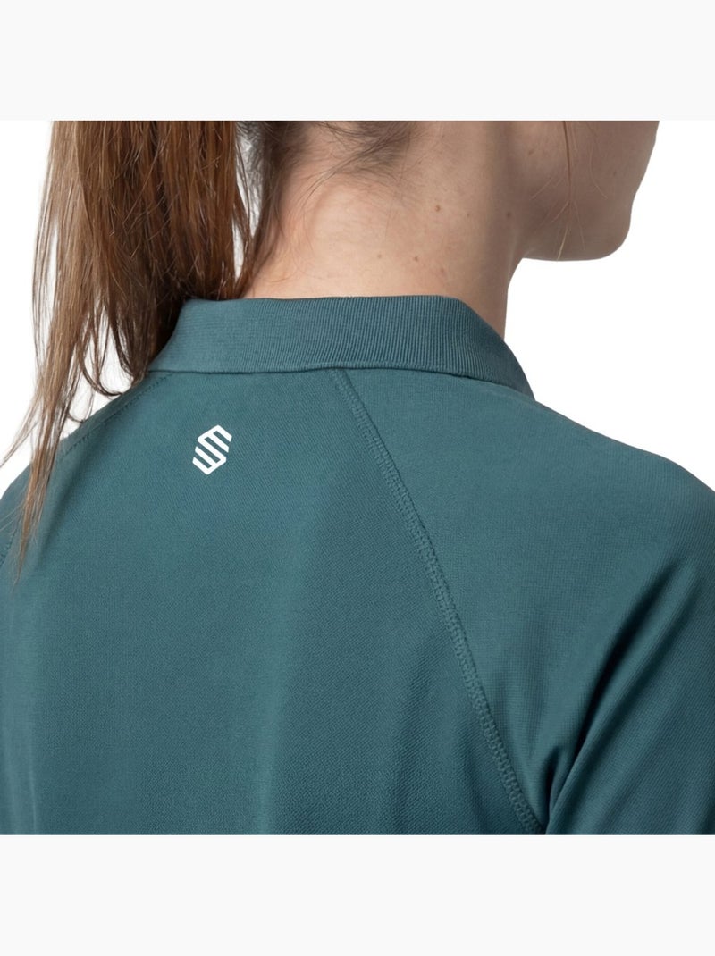 Polo técnico de ténis com meio fecho mulher Verde - Kiabi