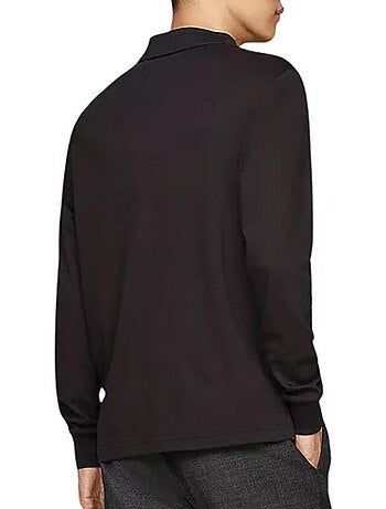 Polo Tommy Hilfiger de Manga Comprida Preto para Homem