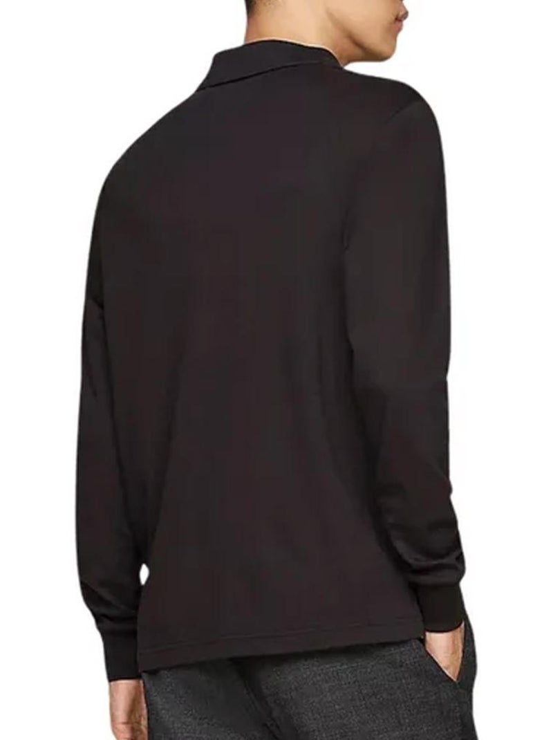 Polo Tommy Hilfiger de Manga Comprida Preto para Homem Preto - Kiabi