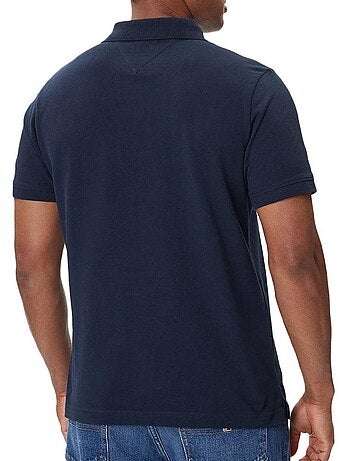 Polo Tommy Hilfiger Regular Fit Linear Marinho para Homem