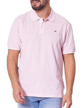 Polo Tommy Hilfiger Rosa com Detalhes para Homem