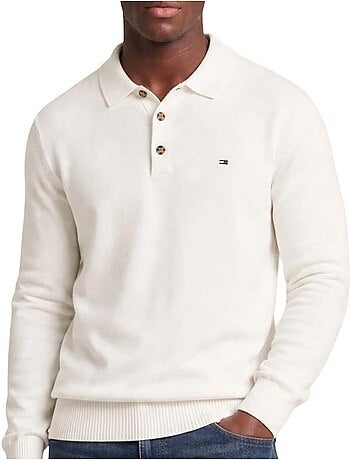 Polo tommy hilfiger slim essential bege para homem