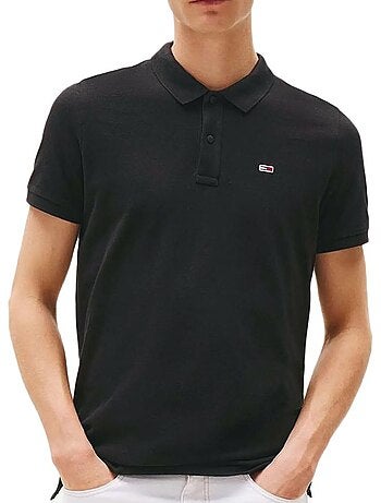 Polo Tommy Hilfiger Slim Fit Preto para Homem