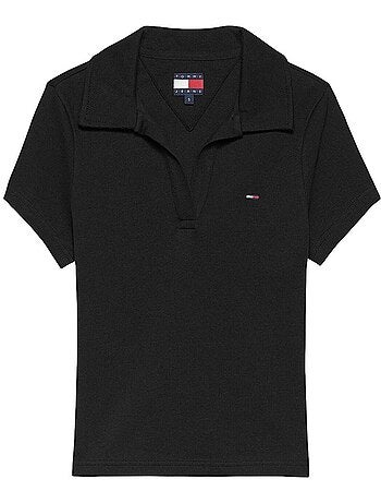 Polo Tommy Hilfiger Slim Preto para Mulher DW0DW22326