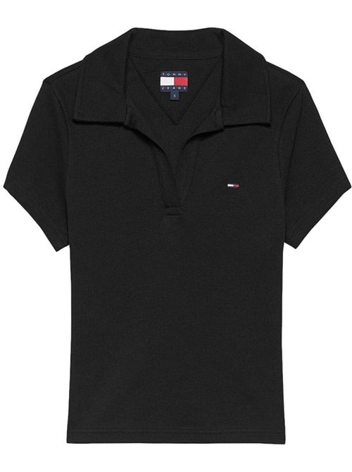 Polo Tommy Hilfiger Slim Preto para Mulher DW0DW22326 - Kiabi Polo Tommy Hilfiger Slim Preto para Mulher DW0DW22326 - Kiabi