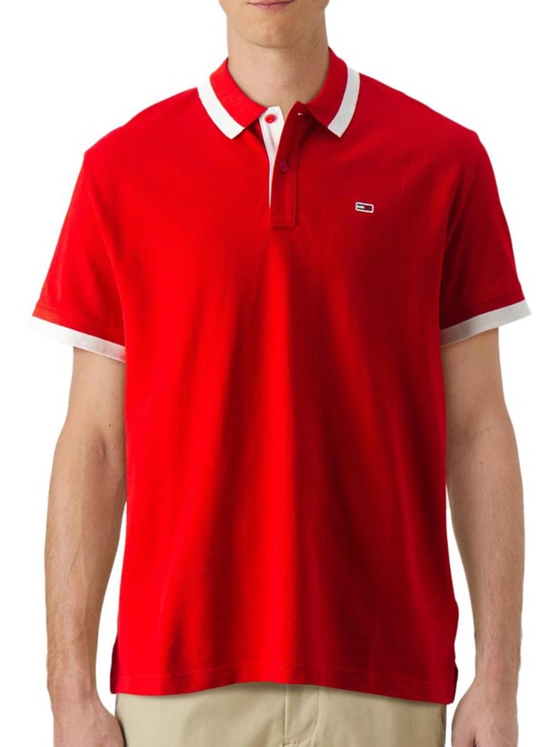 Polo Tommy Hilfiger Vermelho Sólido para Homem Vermelho - Kiabi