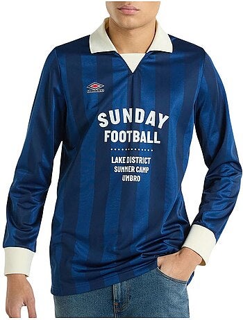 Polo Umbro de Manga Comprida Azul para Homem Futebol Estate