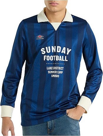 Polo Umbro de Manga Comprida Azul para Homem Futebol Estate
