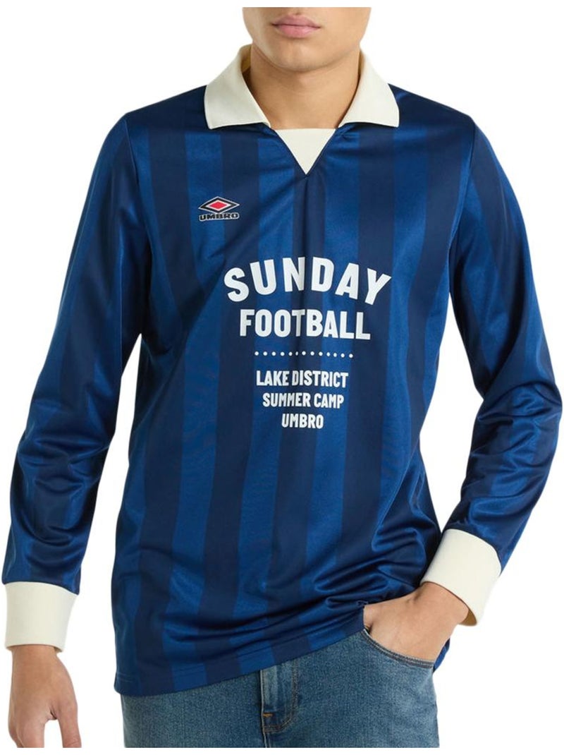Polo Umbro de Manga Comprida Azul para Homem Futebol Estate Azul - Kiabi