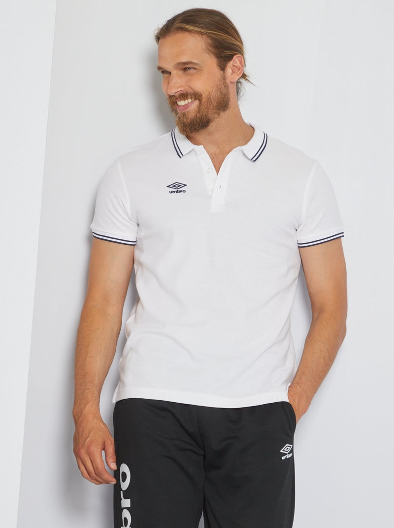 Polo 'Umbro' em malha piqué BRANCO - Kiabi