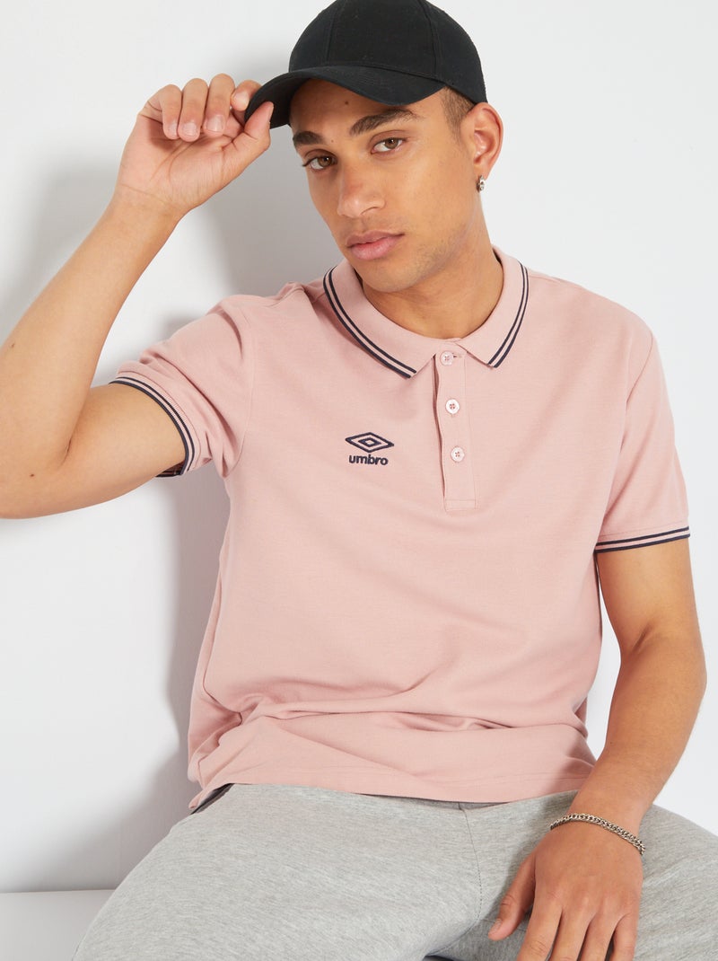 Polo 'Umbro' em malha piqué ROSA - Kiabi