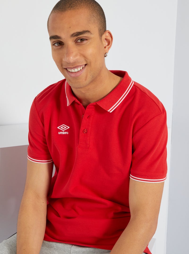 Polo 'Umbro' em malha piqué VERMELHO - Kiabi