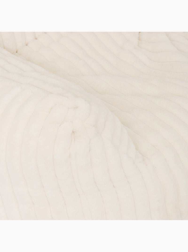 Poltrona xl em veludo canelado Branco - Kiabi