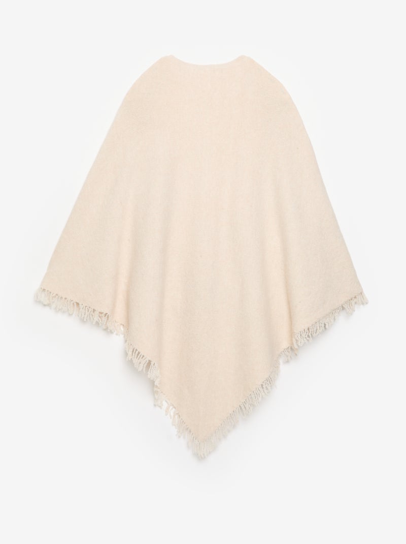 Poncho aberto liso Bege - Kiabi
