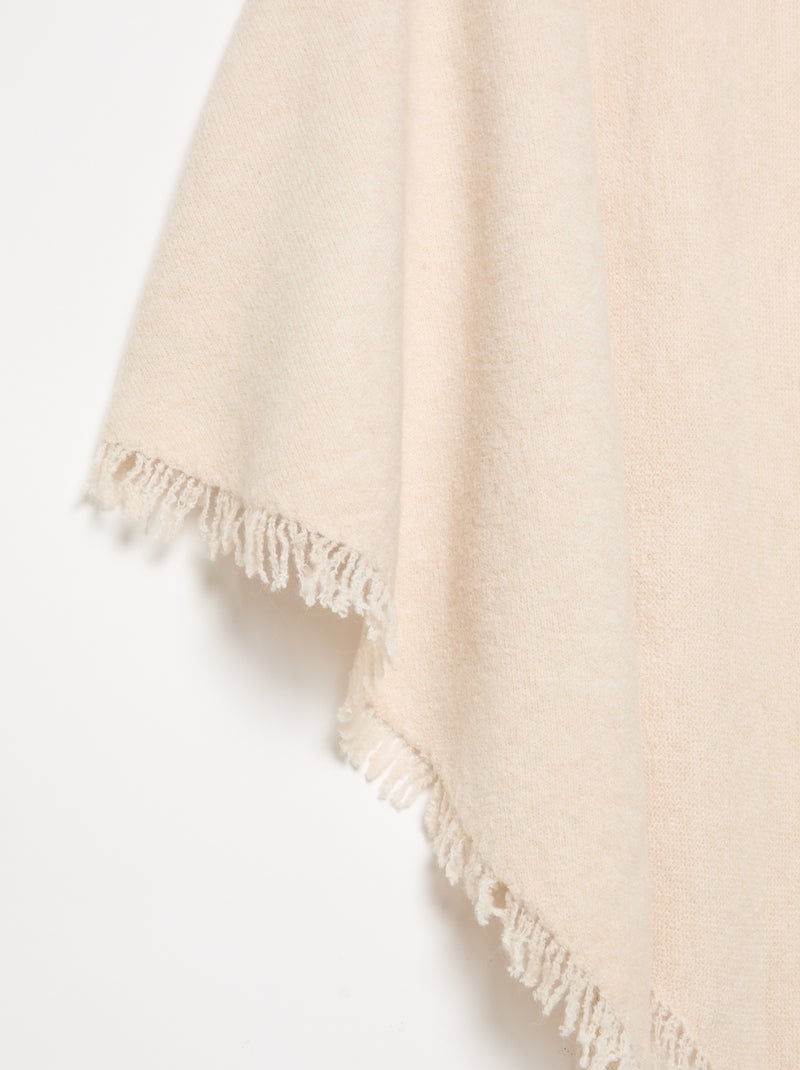Poncho aberto liso Bege - Kiabi