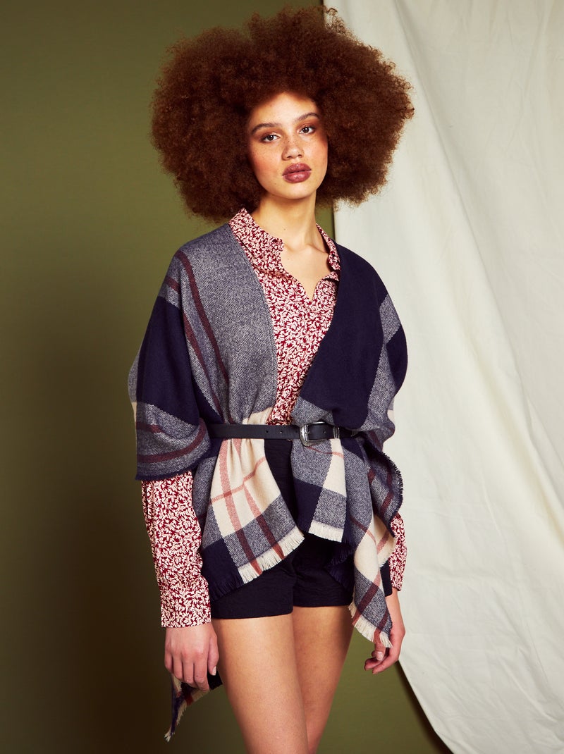 Poncho com estampado 'leopardo' AZUL - Kiabi