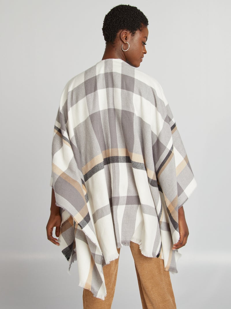 Poncho com franjas BEGE - Kiabi