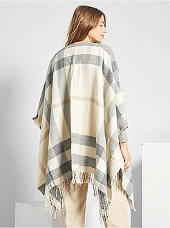 Poncho com franjas - Kiabi